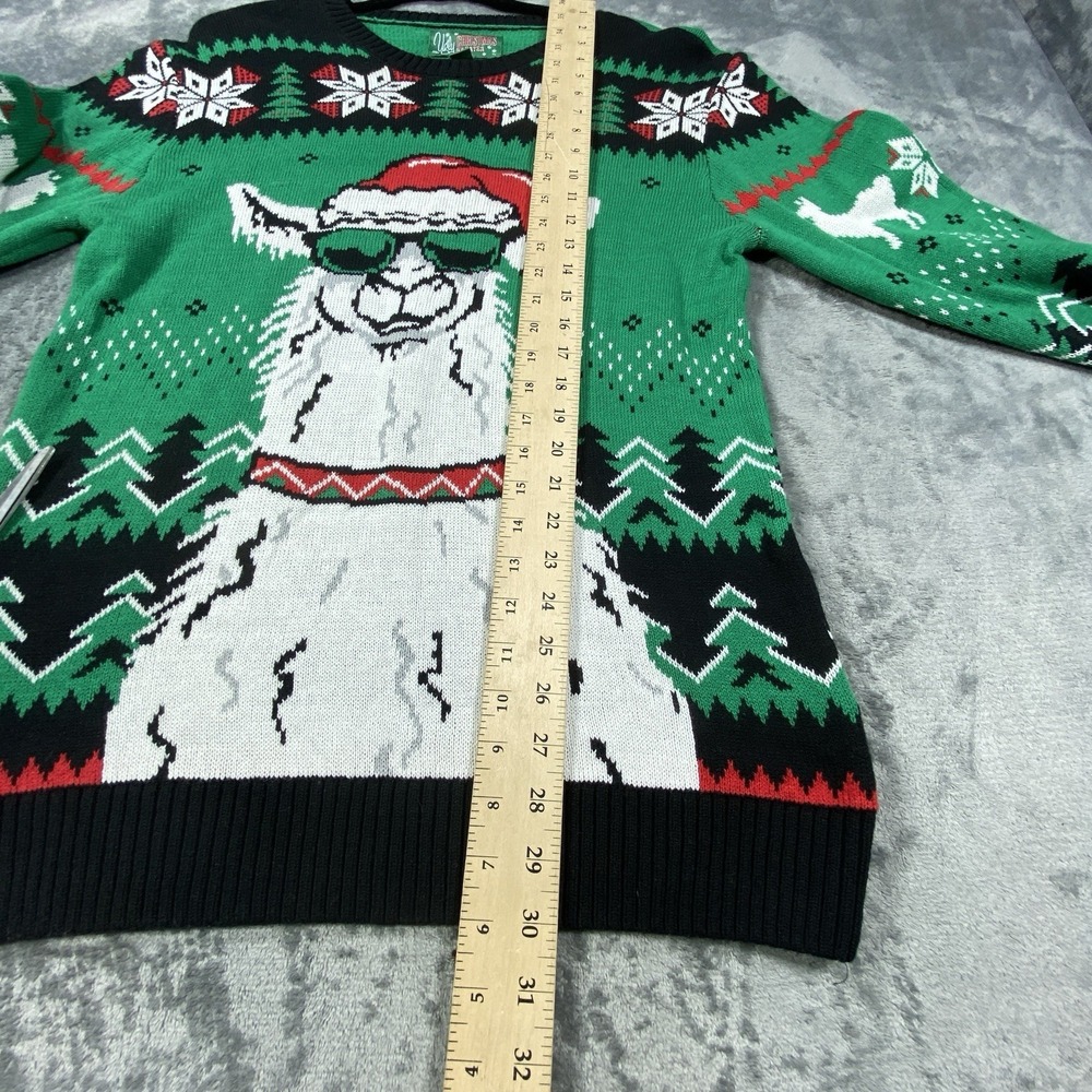 Ugly Christmas Sweater Mens Large Alpaca Llama Blizzard Xmas All Over Print AOP - Picture 6 of 8